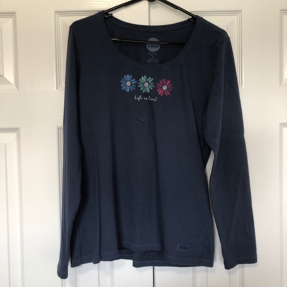 Life is Good Navy Long Sleeve Tee